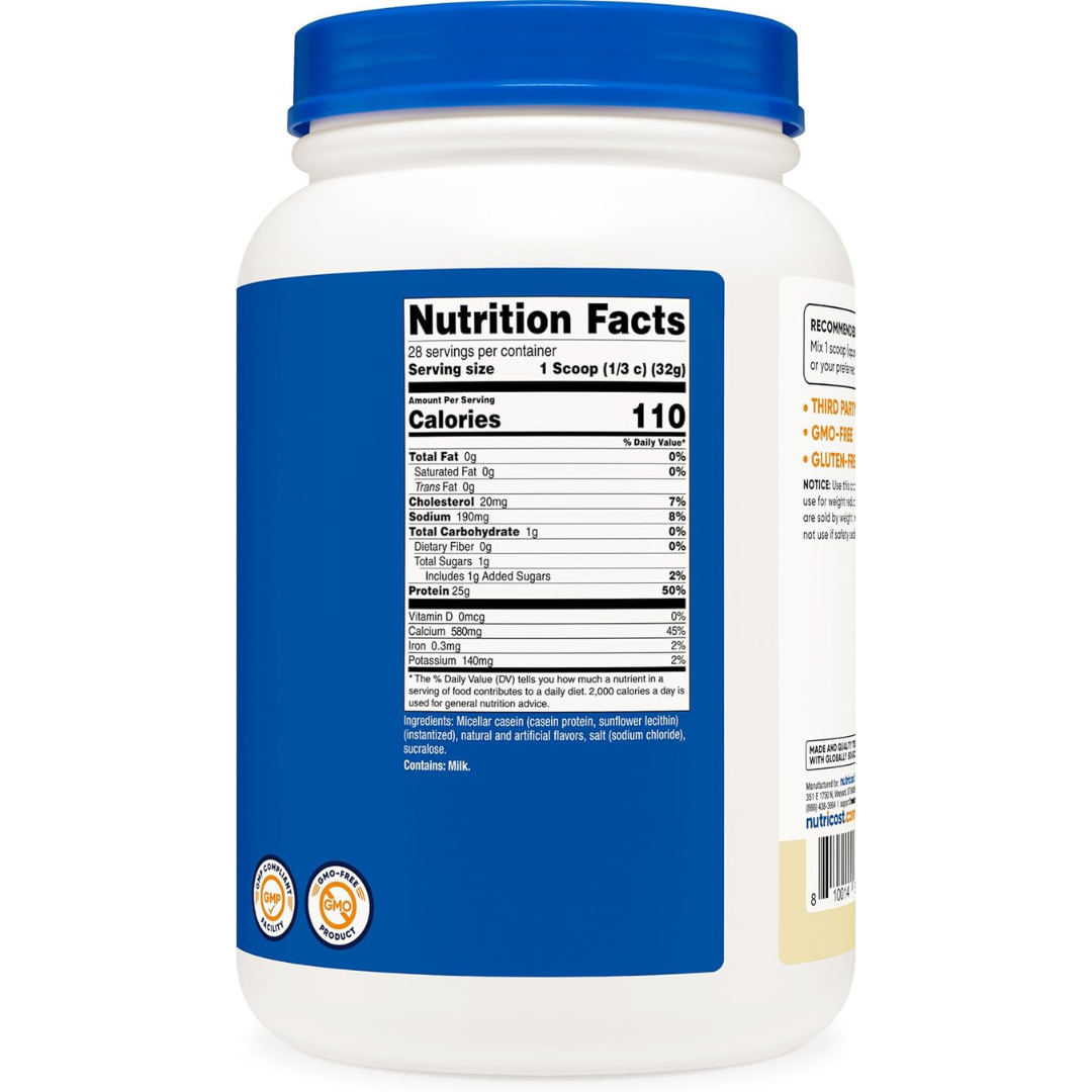 Casein Protein Powder 2Lb - Micellar Casein, Gluten Free, Non-Gmo