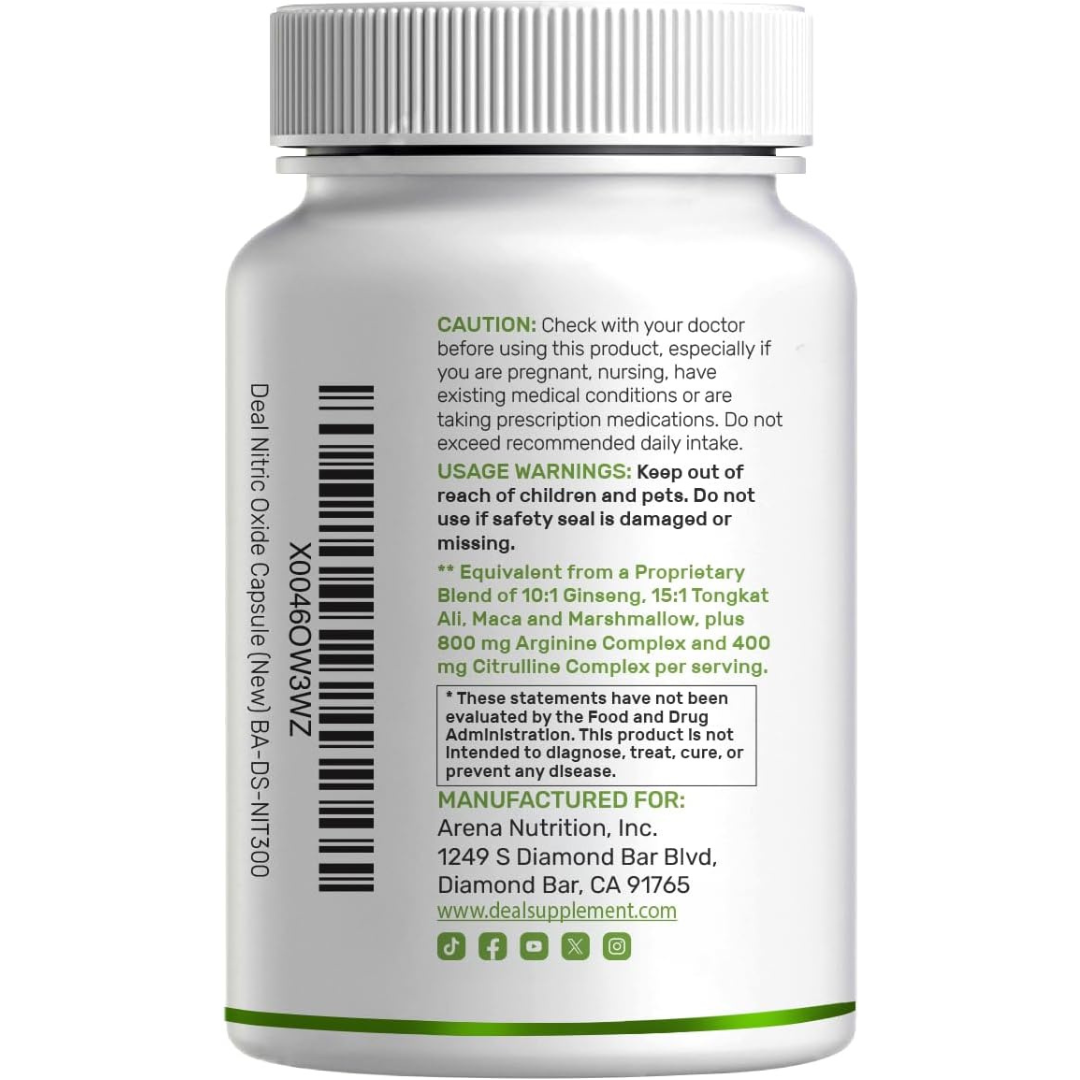 Nitric Oxide Supplement 3,000Mg, 300 Capsules