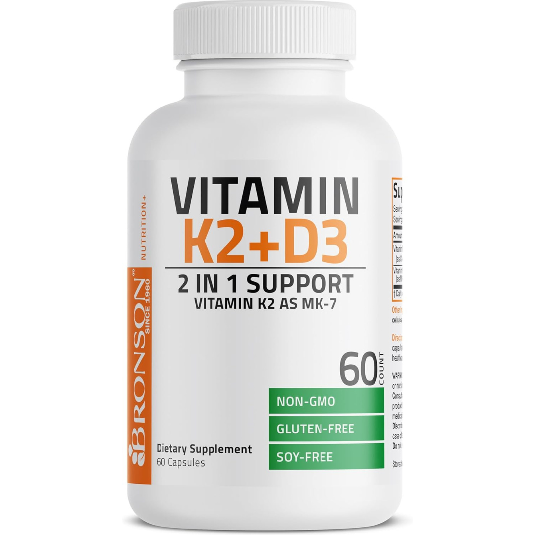 Bronson Vitamin K2 D3 (MK7) Supplement Non-Gmo Formula