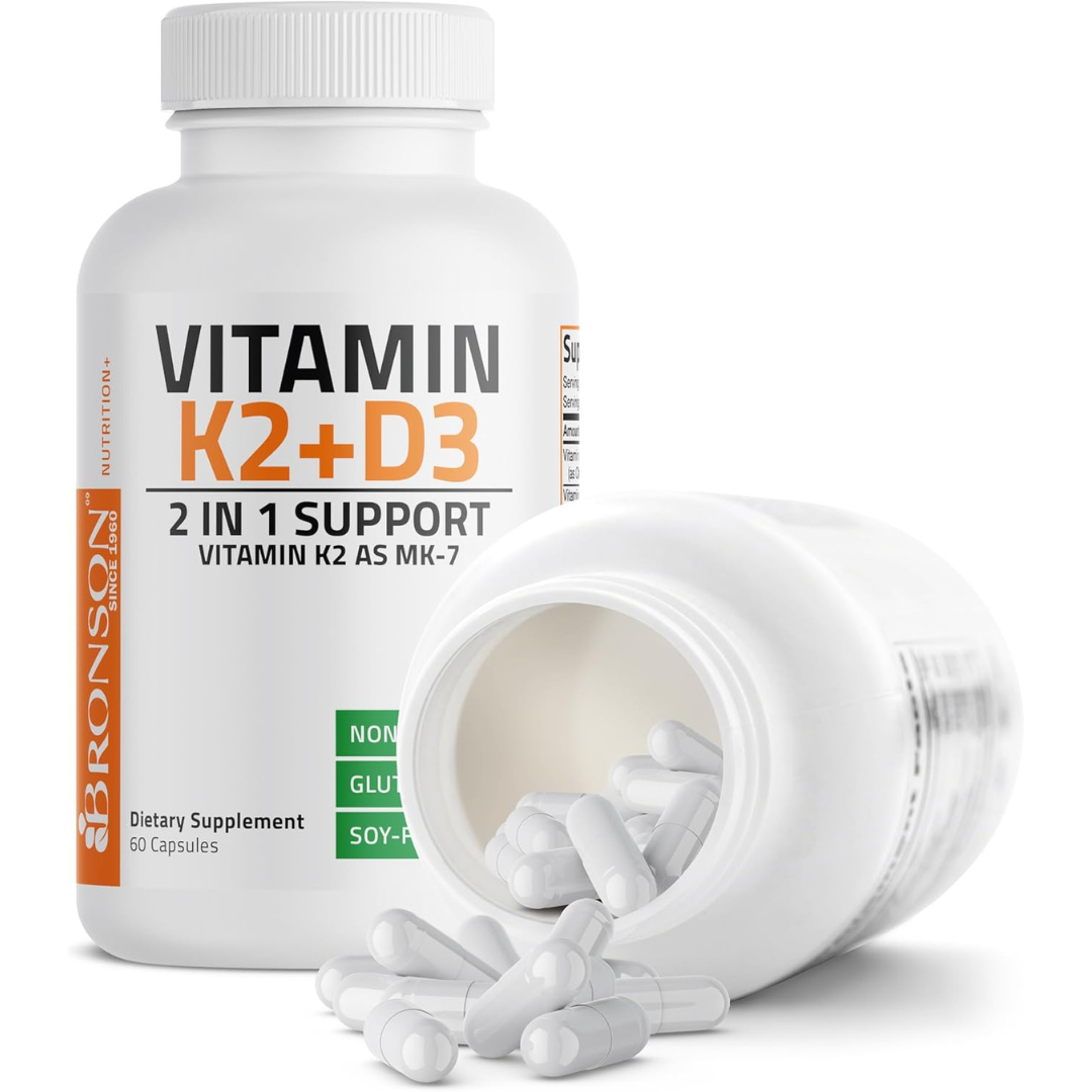 Bronson Vitamin K2 D3 (MK7) Supplement Non-Gmo Formula