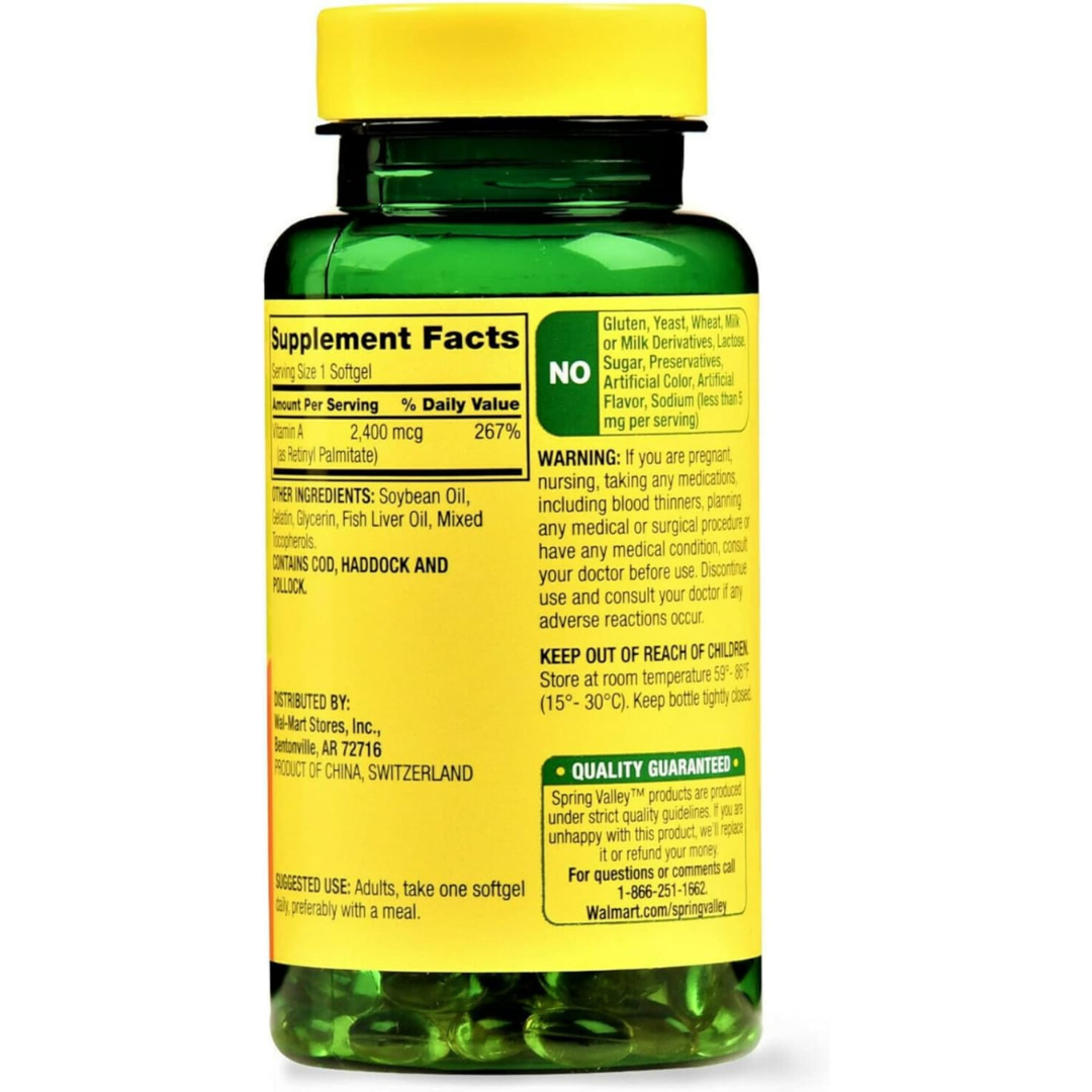 Spring Valley - Vitamin A SUPPLEMENT 2400MCG