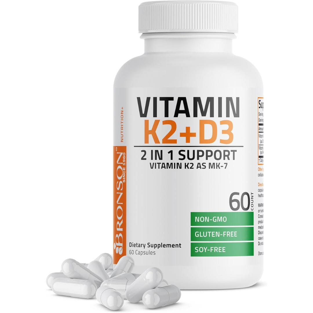 Bronson Vitamin K2 D3 (MK7) Supplement Non-Gmo Formula