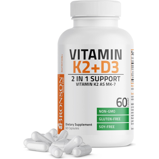 Bronson Vitamin K2 D3 (MK7) Supplement Non-Gmo Formula