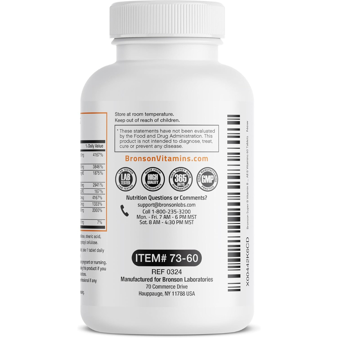 Bronson Super B Vitamin B Complex Sustained Slow Release